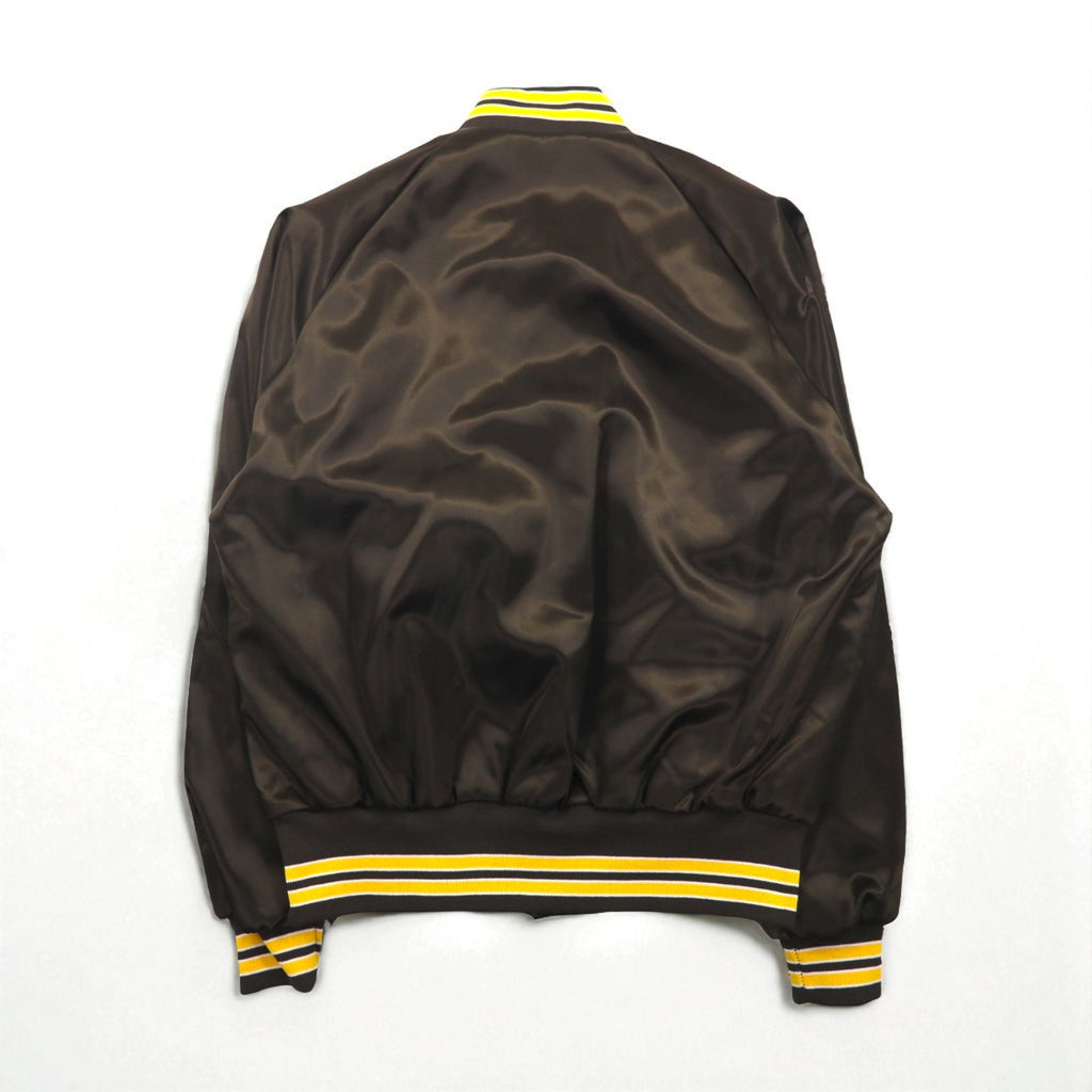 90s USA Vintage Varsity Jacket, Made in the USA, Size M, Brown, Pla-Jac by Dunbrooke