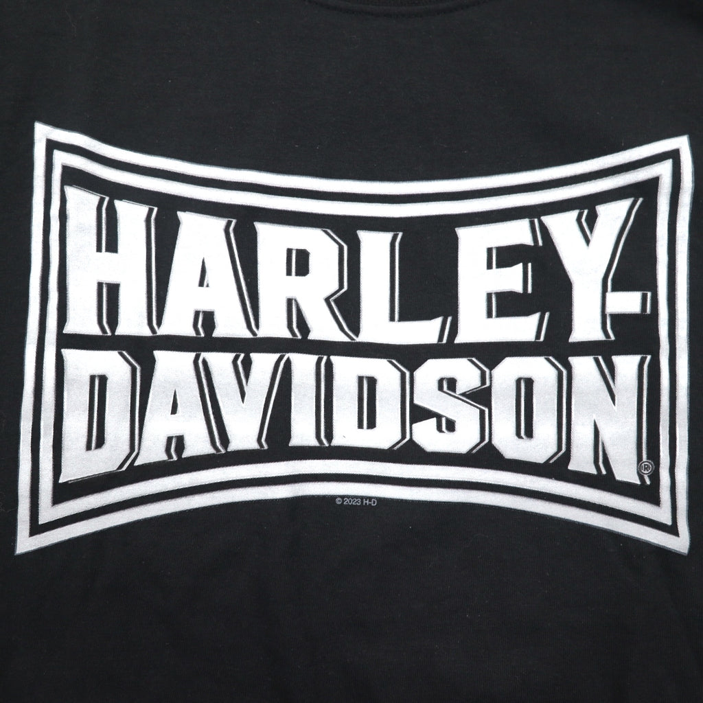 HARLEY DAVIDSON Double-sided Print T-shirt XXL Black Cotton TOKYO JAPAN