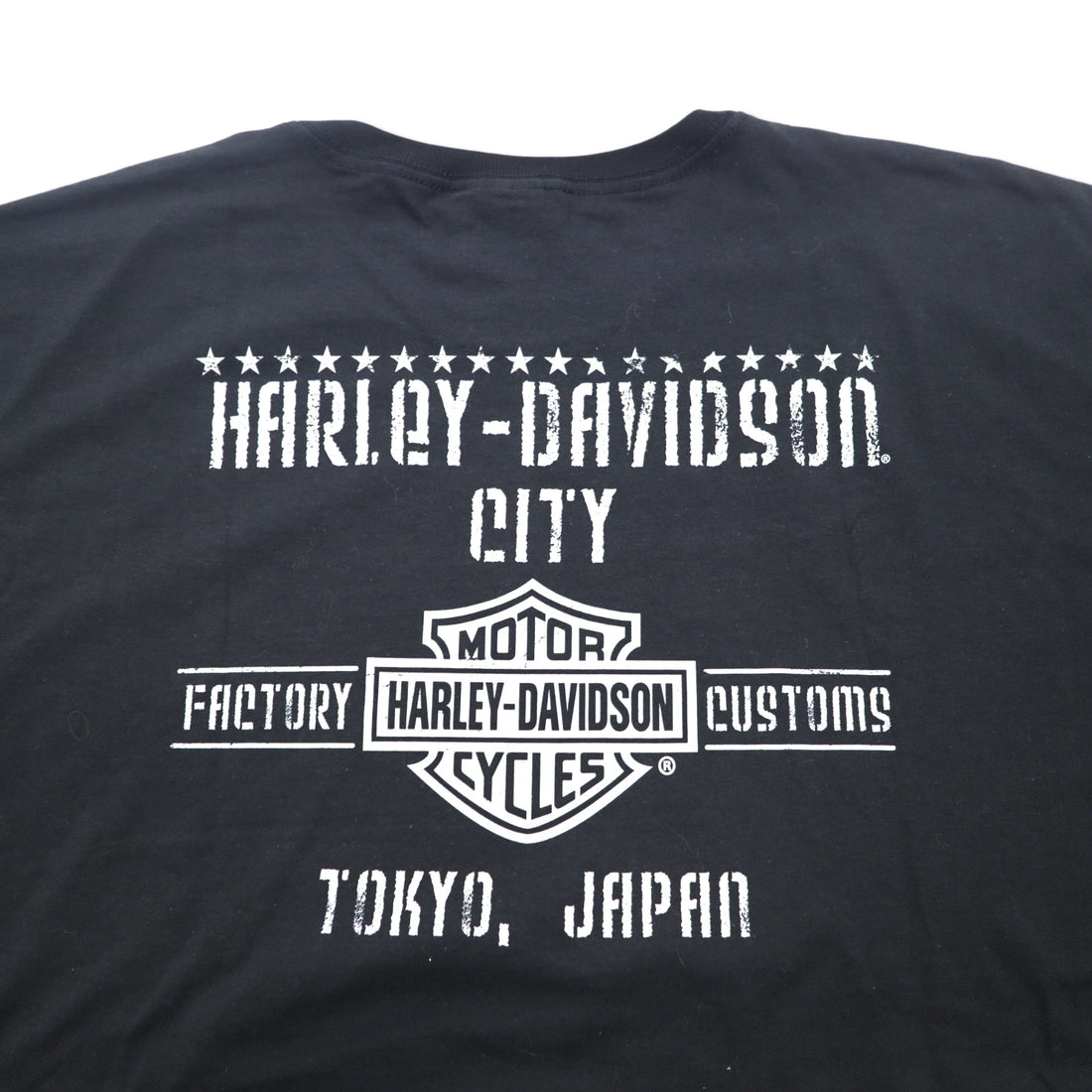 HARLEY DAVIDSON Double-sided Print T-shirt XXL Black Cotton TOKYO JAPAN