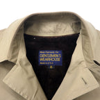 GENTLEMAN'S WAREHOUSE 80年代 USA製 比翼 ステンカラーコート 40 ベージュ  コットン チンストラップ ボアライナー着脱式