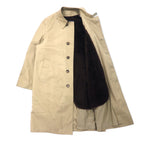 GENTLEMAN'S WAREHOUSE 80年代 USA製 比翼 ステンカラーコート 40 ベージュ  コットン チンストラップ ボアライナー着脱式