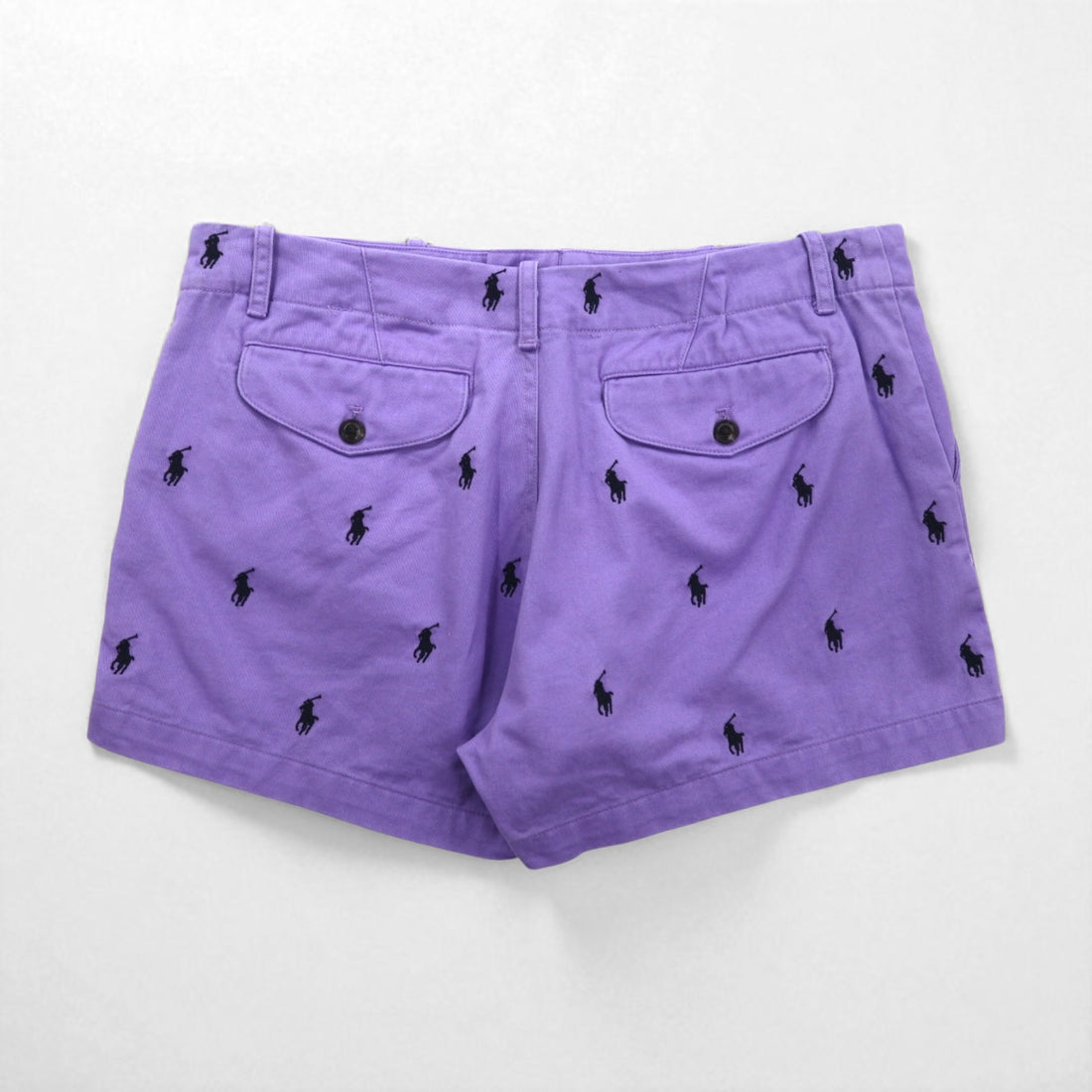 RALPH LAUREN SPORT 90s Shorts, Size M, Purple, All-Over Pony Embroidery.