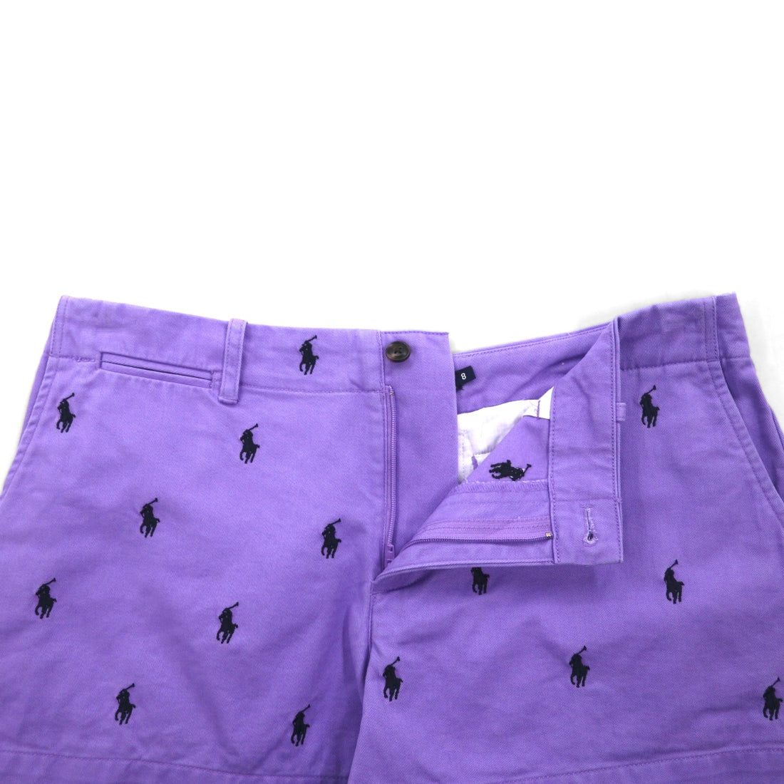 RALPH LAUREN SPORT 90s Shorts, Size M, Purple, All-Over Pony Embroidery.