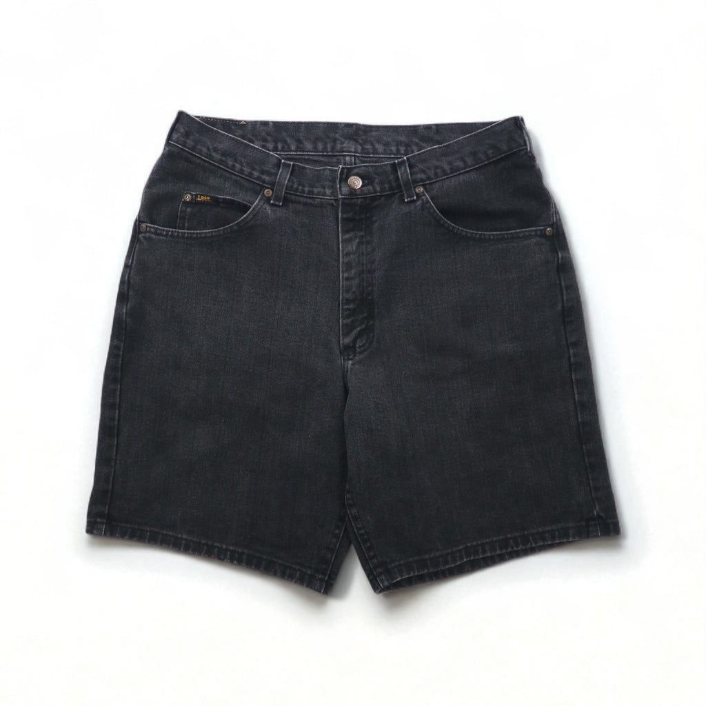 Lee black denim shorts, size L, black, cotton, made in Costa Rica.