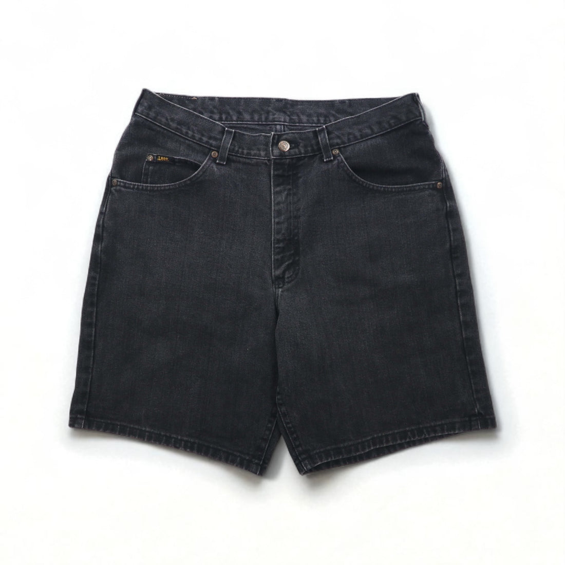 Lee black denim shorts, size L, black, cotton, made in Costa Rica.