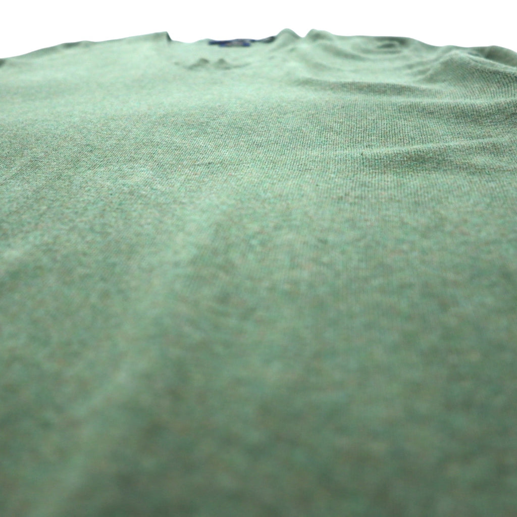 POLO RALPH LAUREN V-neck Pima Cotton Knit Sweater L Khaki Small Pony Embroidery PIMA COTTON