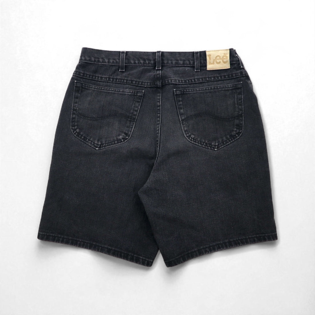 Lee black denim shorts, size L, black, cotton, made in Costa Rica.