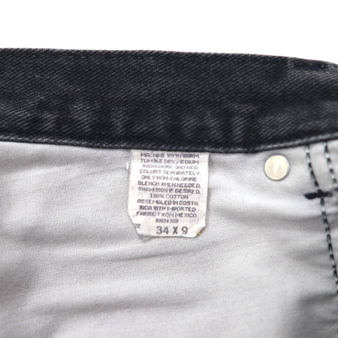 Lee black denim shorts, size L, black, cotton, made in Costa Rica.