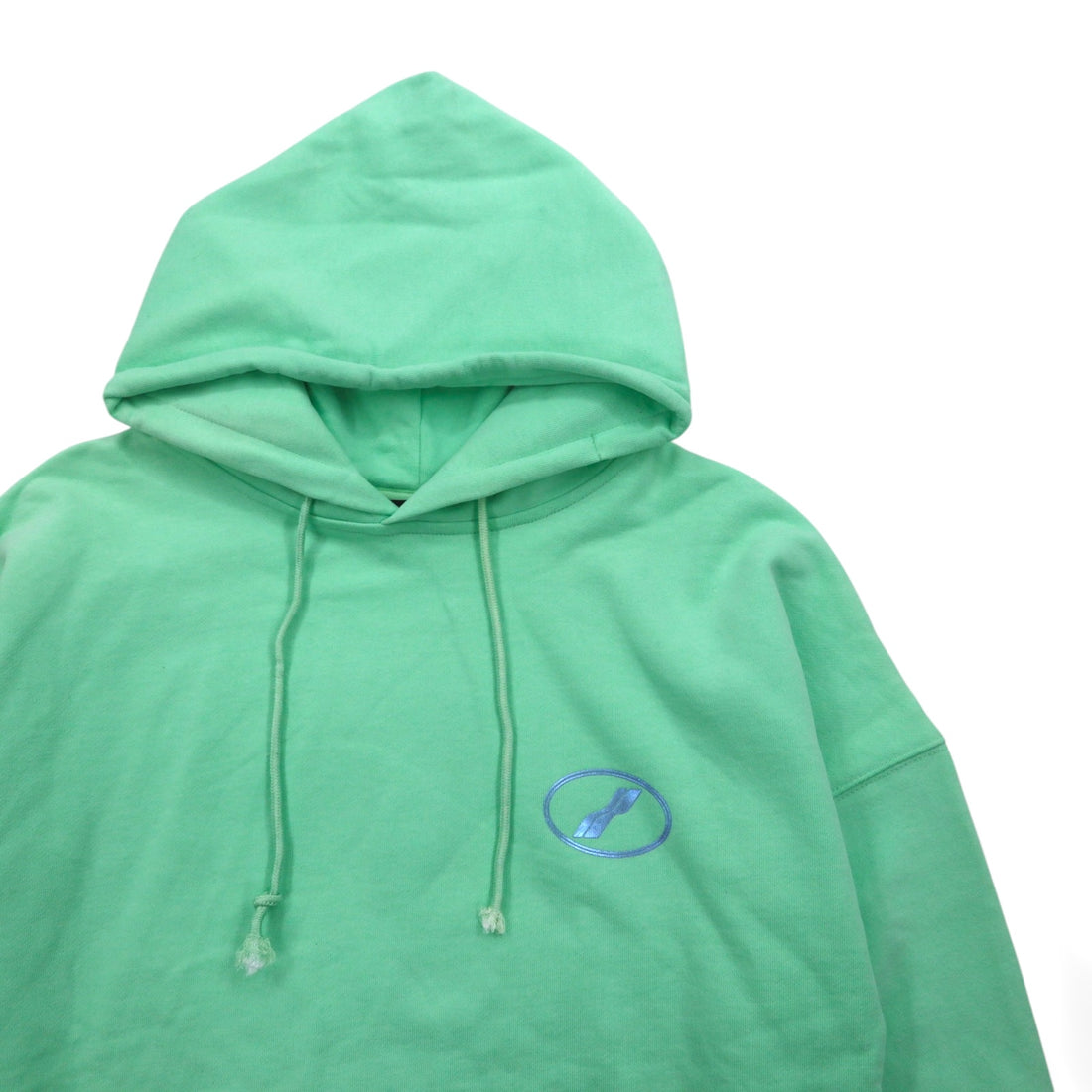 WE11DONE Pullover Hoodie S Mint Green Logo Print Iridescent Logo Hoodie
