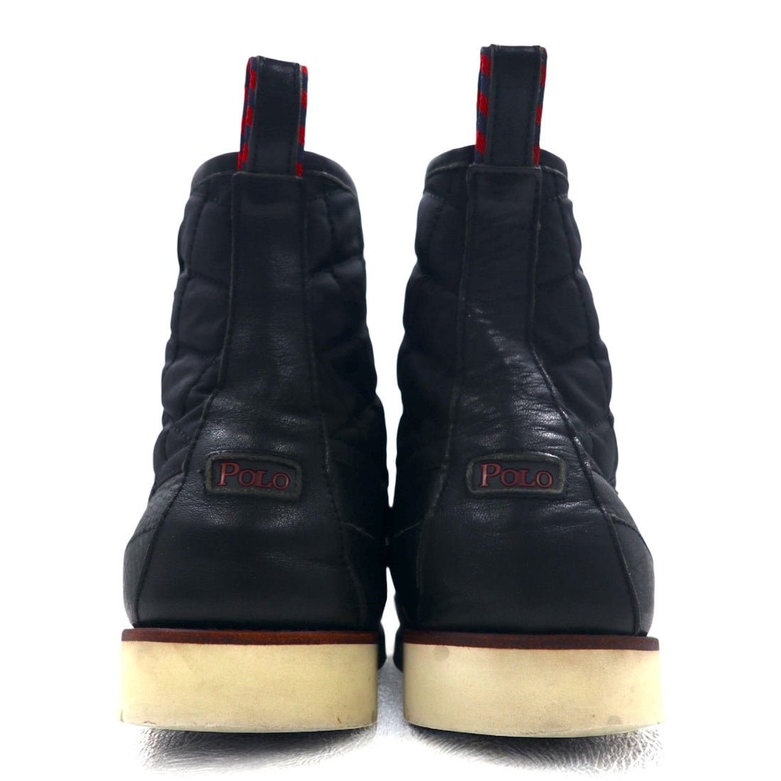 POLO RALPH LAUREN レンジャーブーツ ワークブーツ 27.5cm ブラック レザー キルティング SADDLE WORTH Ⅲ 1934