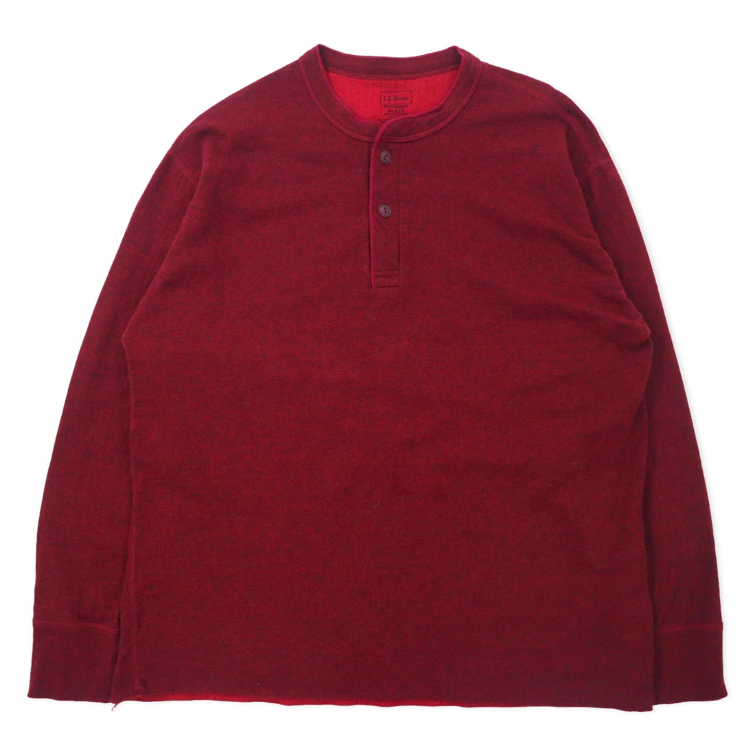 日本然リトテ-古着オンライン-L.L.Bean カナダ製 ヘンリーネック ロングスリーブ Tシャツ ロンT XL ボルドー コットン TRADITIONAL FIT-L.L.Bean Canada Made Henley Neck Long Sleeve T-Shirt Long T XL bordeaux Cotton TRADITIONAL FIT