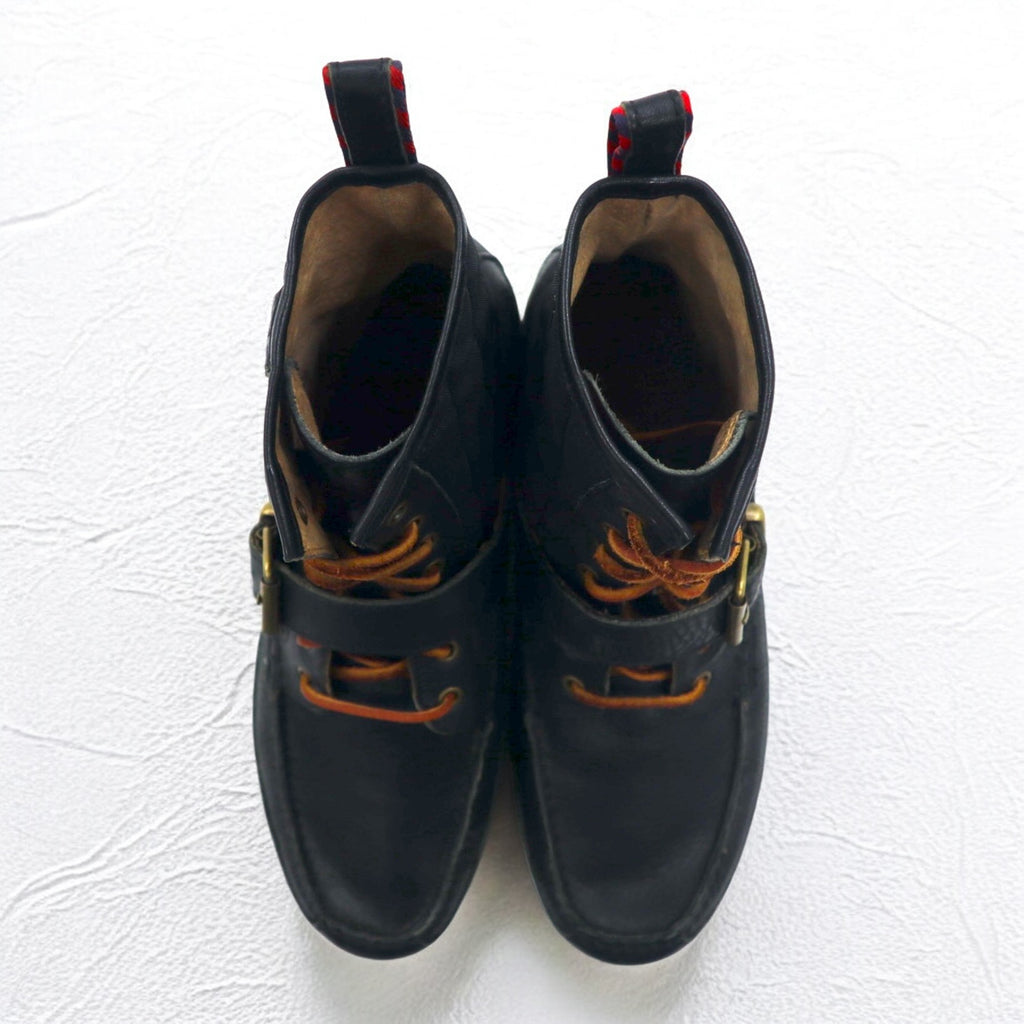 POLO RALPH LAUREN レンジャーブーツ ワークブーツ 27.5cm ブラック レザー キルティング SADDLE WORTH Ⅲ 1934