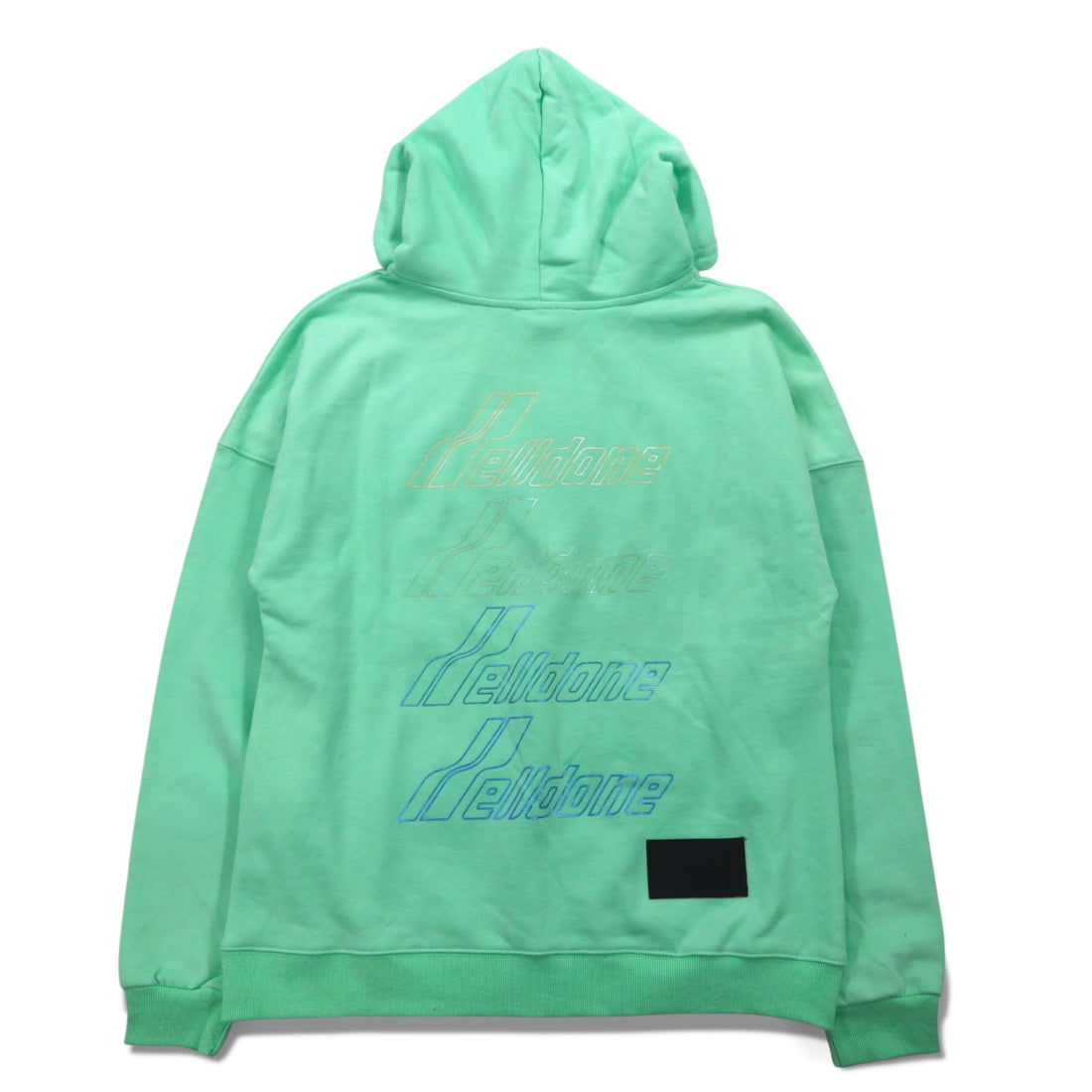 WE11DONE Pullover Hoodie S Mint Green Logo Print Iridescent Logo Hoodie