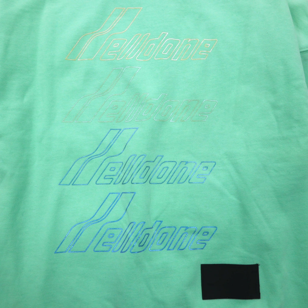 WE11DONE Pullover Hoodie S Mint Green Logo Print Iridescent Logo Hoodie