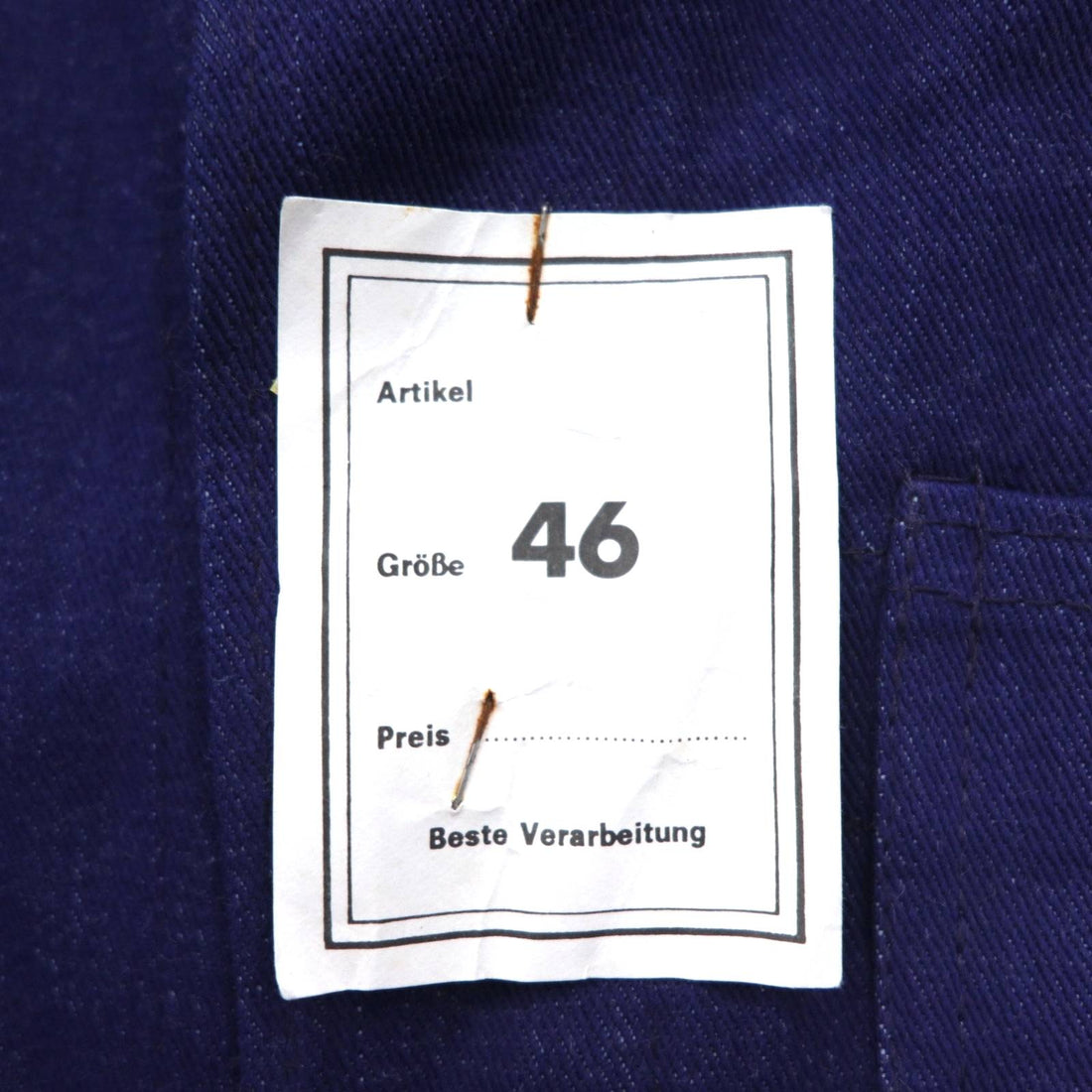 Vintage 70s Euro Work Jacket SANFOR 70s German made denim coverall work jacket L size deadstock unused