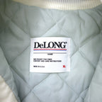 DeLONG USA made 90s varsity jacket XL white nylon quilted liner MUHLENBERG NORTH STARS back print