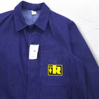 Vintage 70s Euro Work Jacket SANFOR 70s German made denim coverall work jacket L size deadstock unused