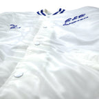 DeLONG USA made 90s varsity jacket XL white nylon quilted liner MUHLENBERG NORTH STARS back print