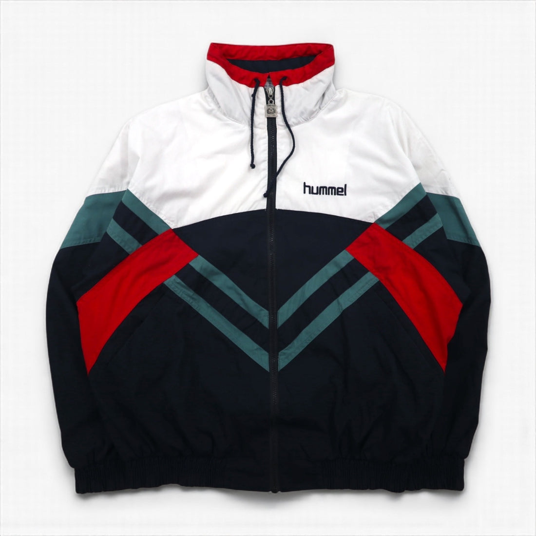 hummel 90年代 ナイロンジャケット トラック ジャージ XL ホワイト ビッグサイズ