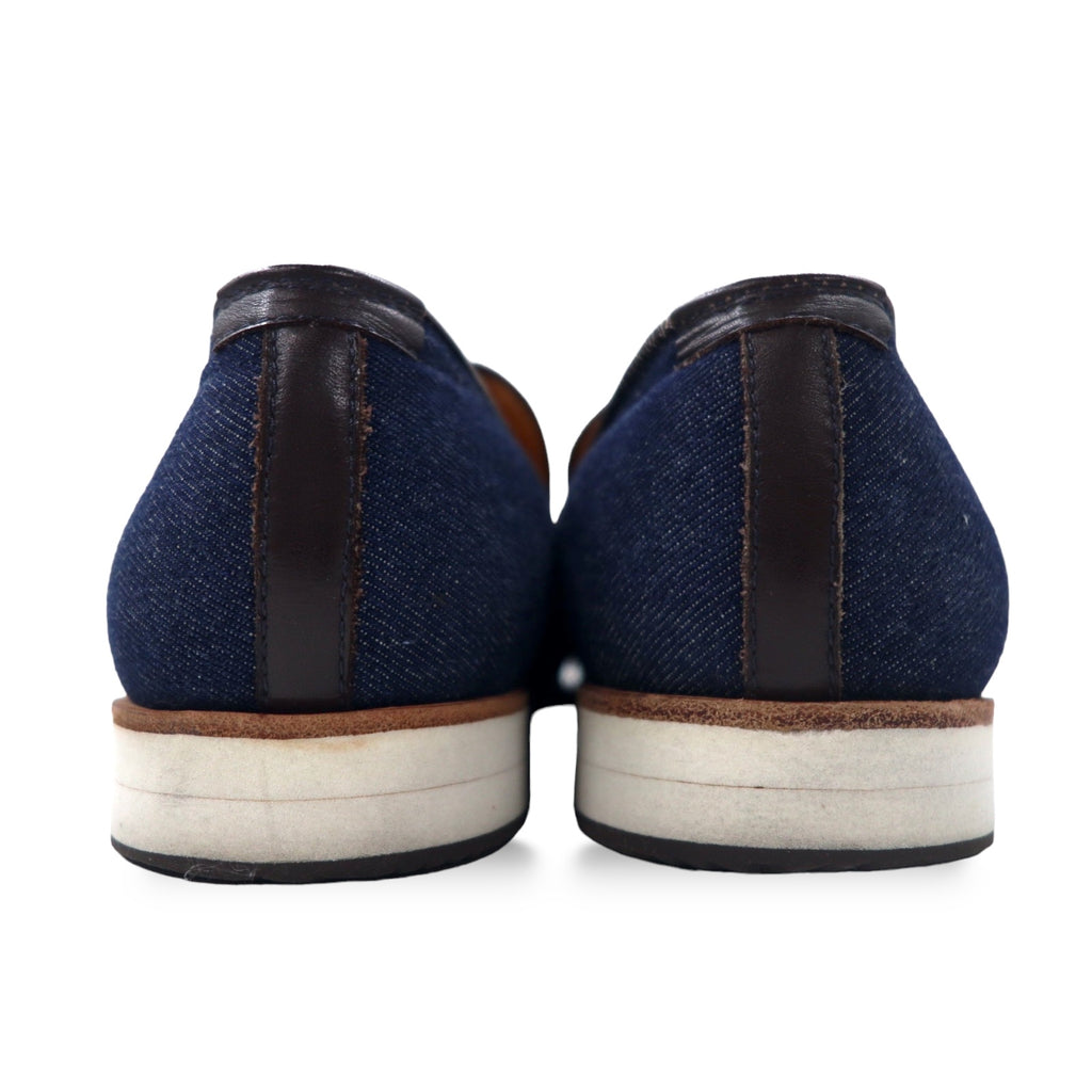 polpetta × Brilla per il gusto (BEAMS) Denim slip-on loafers 25.5cm blue leather switching SPORTO