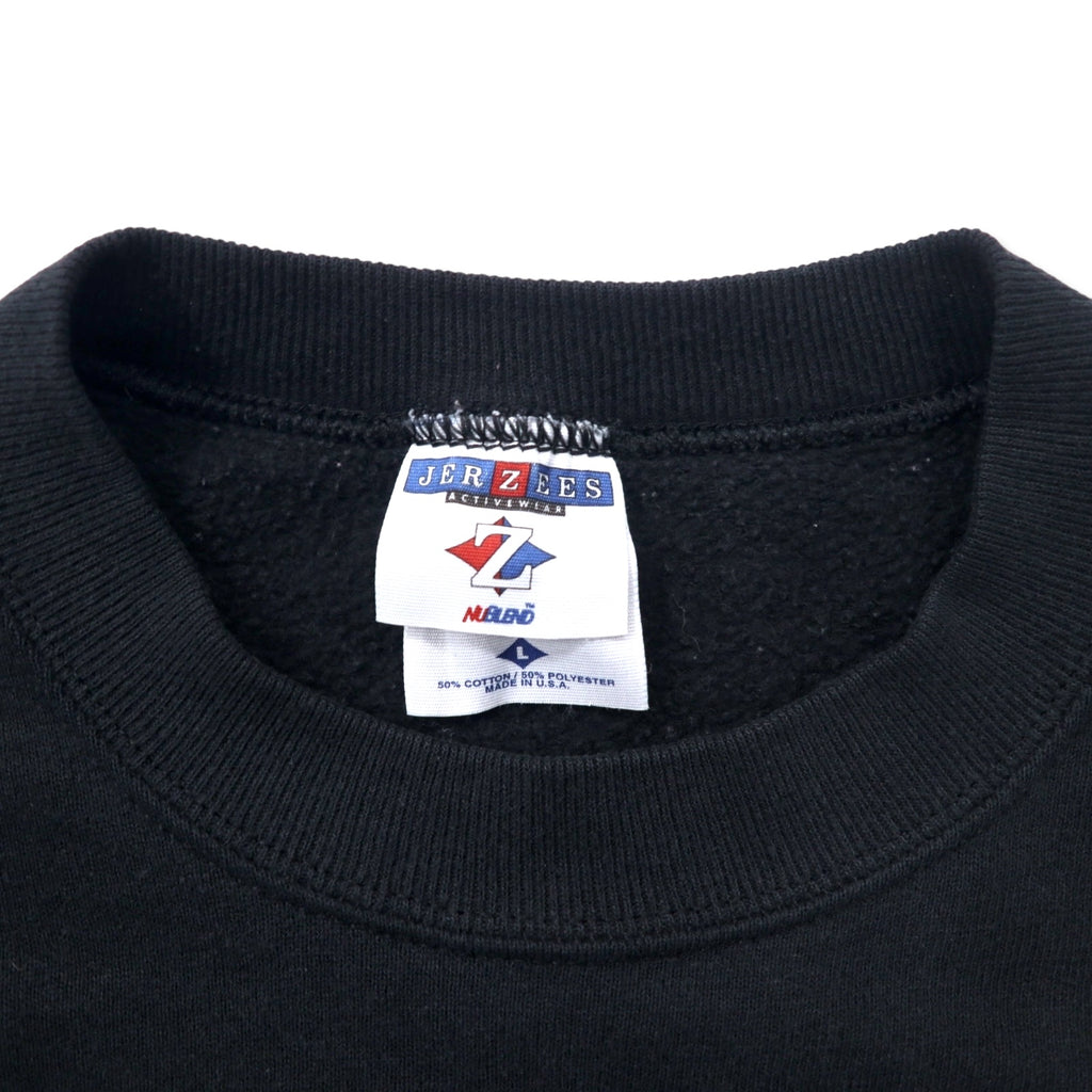 JERZEES Made in USA 90s Printed Sweatshirt L Black Cotton MOUNDSVILLE TROJANS