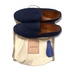 polpetta × Brilla per il gusto (BEAMS) Denim slip-on loafers 25.5cm blue leather switching SPORTO