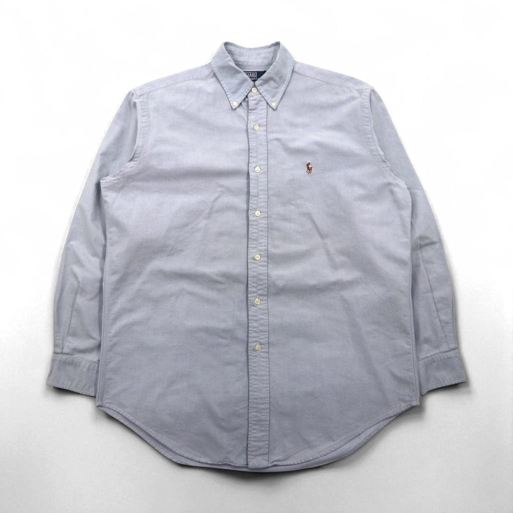 Polo Ralph Lauren 90年代 オックスフォード ボタンダウン シャツ L ブルー YARMOTH スモールポニー刺繡