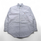 Polo Ralph Lauren 90年代 オックスフォード ボタンダウン シャツ L ブルー YARMOTH スモールポニー刺繡