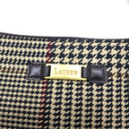 LAUREN RALPH LAUREN Gun Club Check Shoulder Bag Pochette Brown Nylon Canvas Logo Plate