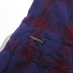 DIESEL Cut-off Grunge Check Shirt M Navy Purple Distressed