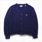 IZOD LACOSTE 70s Knit Cardigan with Spool Tag, Size Small, Navy, Acrylic, Short Length