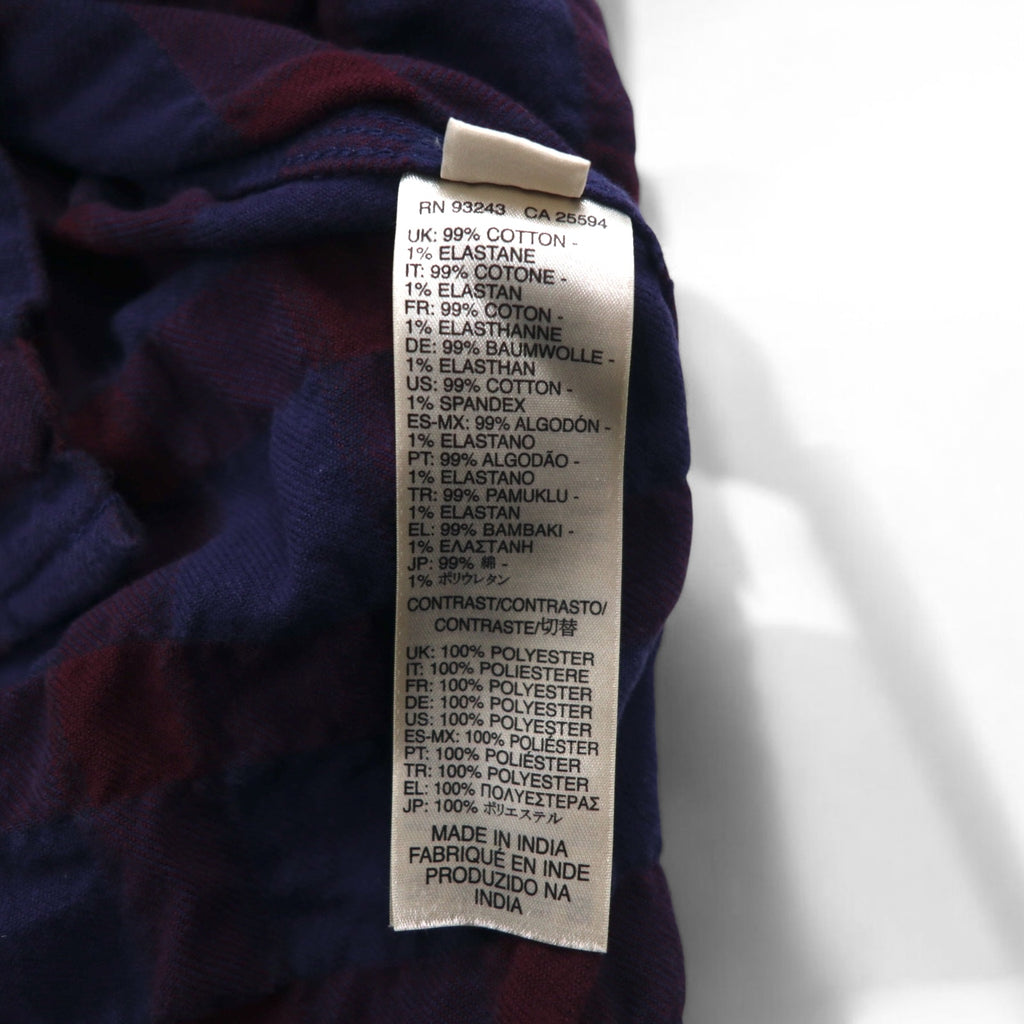 DIESEL Cut-off Grunge Check Shirt M Navy Purple Distressed