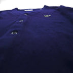 IZOD LACOSTE 70s Knit Cardigan with Spool Tag, Size Small, Navy, Acrylic, Short Length
