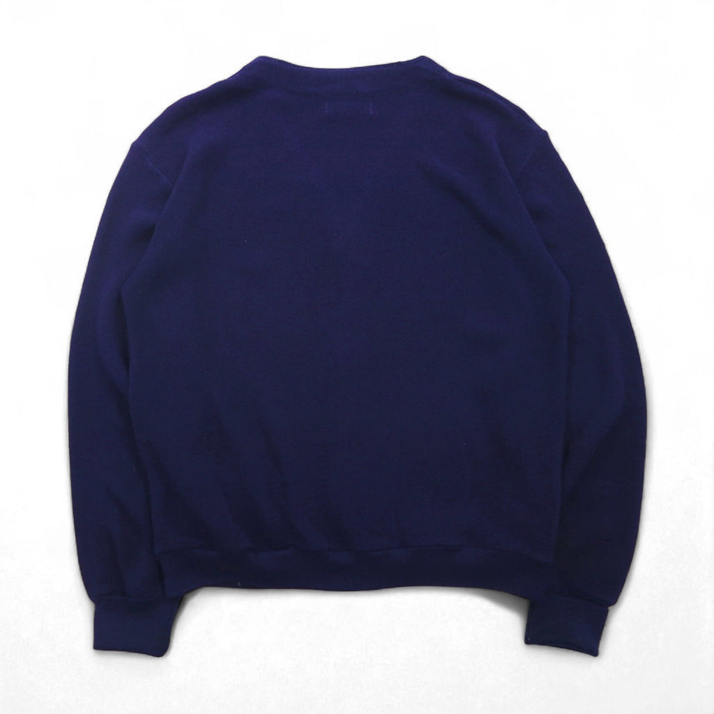 IZOD LACOSTE 70s Knit Cardigan with Spool Tag, Size Small, Navy, Acrylic, Short Length