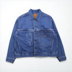 Levi's PREMIUM 1st Type Big E Denim Trucker Jacket, Stay Loose, Size Small, Indigo, A0638-0000