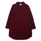 日本然リトテ-古着オンライン-L.L.Bean リラックスフィット フランネルシャツ ワンピース S レッド ブラック コットン スリランカ製-L.L.Bean Relaxed Fit Flannel Shirt Dress S Red Black Cotton Sri Lanka Made