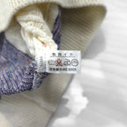 90s TARA DESIGN Jacquard Cotton Knit Sweater L White Purple Argyle Pattern Made in Japan