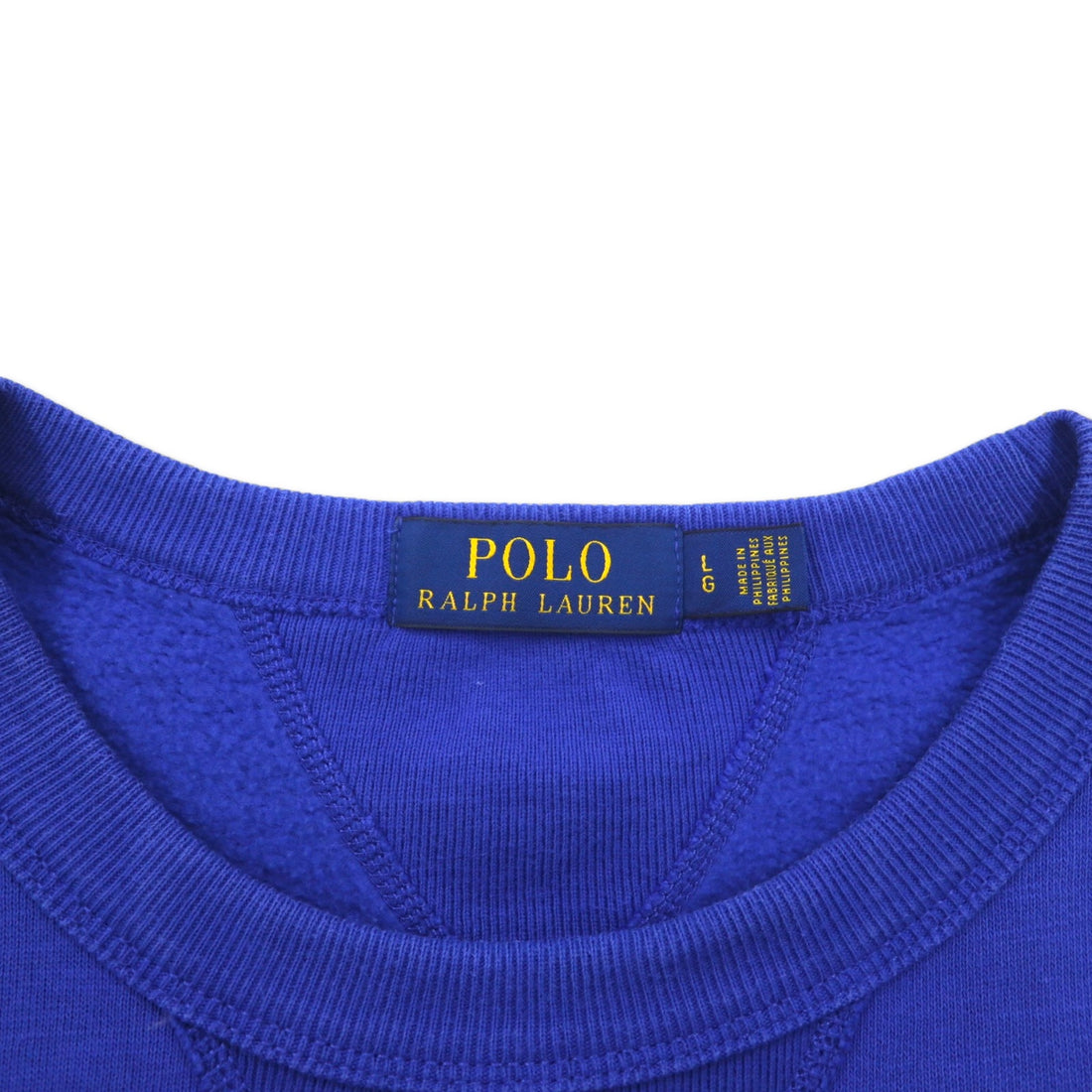 POLO RALPH LAUREN Logo 1967 Patch Sweatshirt L Blue Cotton Fleece Lining