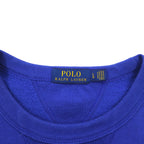 POLO RALPH LAUREN Logo 1967 Patch Sweatshirt L Blue Cotton Fleece Lining