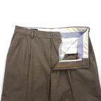 LANDS' END 2-pleat Wide Leg Slacks, Size M, Brown, Glen Plaid, Wool