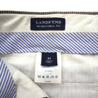 LANDS' END 2-pleat Wide Leg Slacks, Size M, Brown, Glen Plaid, Wool