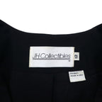 Vintage 90s made in USA Double-Breasted Blazer JH Collectibles Double-breasted no-collar tailored jacket XL Black Rayon