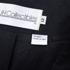 Vintage 90s made in USA Double-Breasted Blazer JH Collectibles Double-breasted no-collar tailored jacket XL Black Rayon