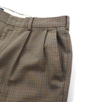 LANDS' END 2-pleat Wide Leg Slacks, Size M, Brown, Glen Plaid, Wool