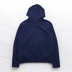 POLO RALPH LAUREN ポニー プリント プルオーバー パーカー M ネイビー 裏起毛 サイドポケット