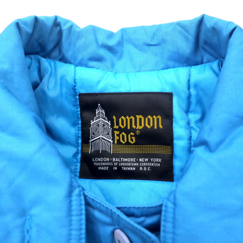 LONDON FOG インサレーション ステンカラーコート 10 ブルー ポリエステル 中綿 フード着脱式