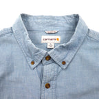 Carhartt Chambray Button-Down Work Shirt, XL, Indigo, Double Pocket, FORT L/S CHAMBRAY SHIRT S202, Relaxed Fit