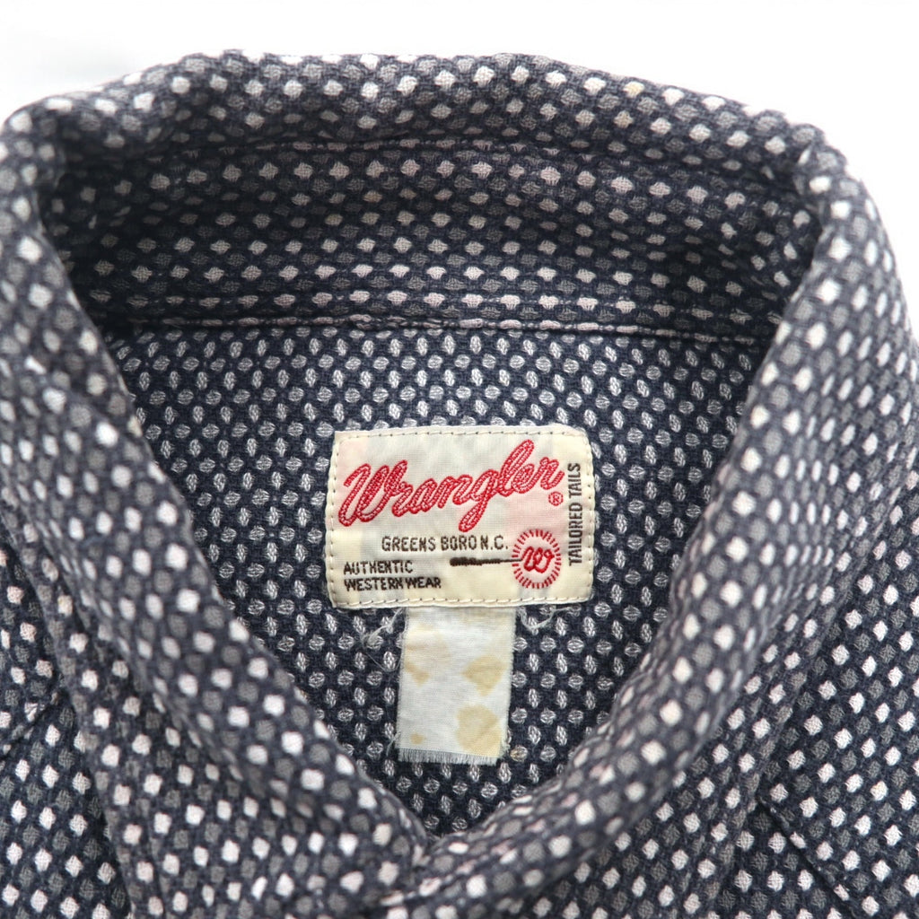 Wrangler 90s All-Over Print Western Shirt, Medium, Grey, Cotton, Front Pocket