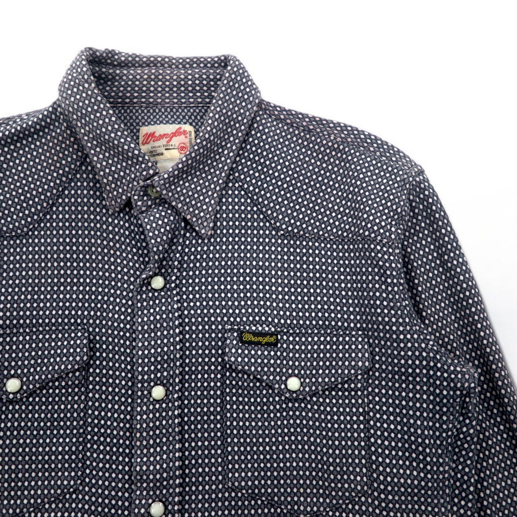 Wrangler 90s All-Over Print Western Shirt, Medium, Grey, Cotton, Front Pocket