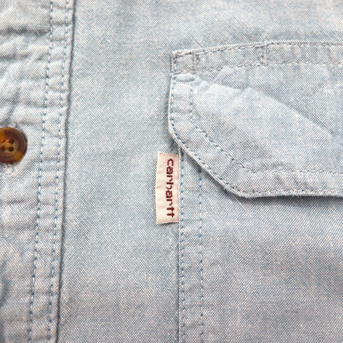 Carhartt Chambray Button-Down Work Shirt, XL, Indigo, Double Pocket, FORT L/S CHAMBRAY SHIRT S202, Relaxed Fit